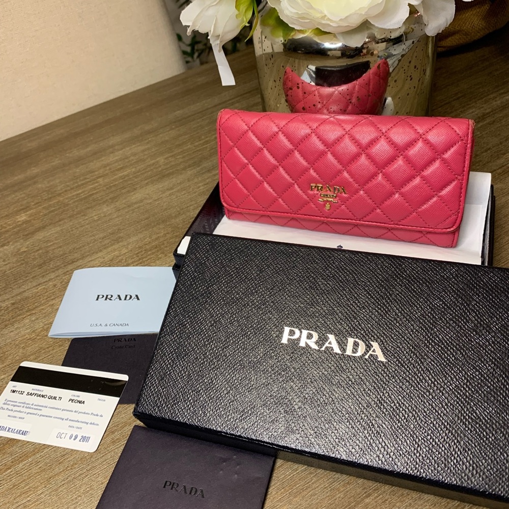 Authentic Prada Quilted Saffiano Wallet